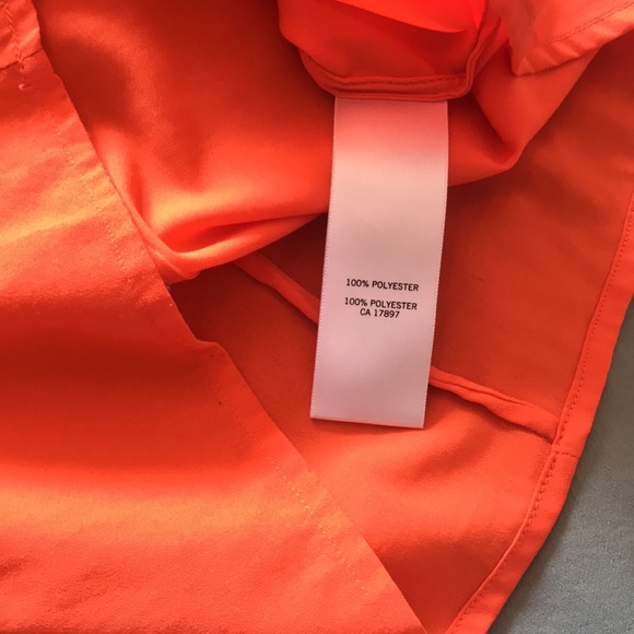 Banana Republic Polyester Semi Sheer Orange Keyhole Sleeveless Tank, Size Small - Picture 8 of 9